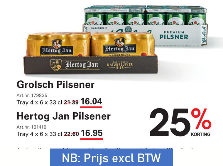 Grolsch   blikje bier folder aanbieding bij  Sligro - details