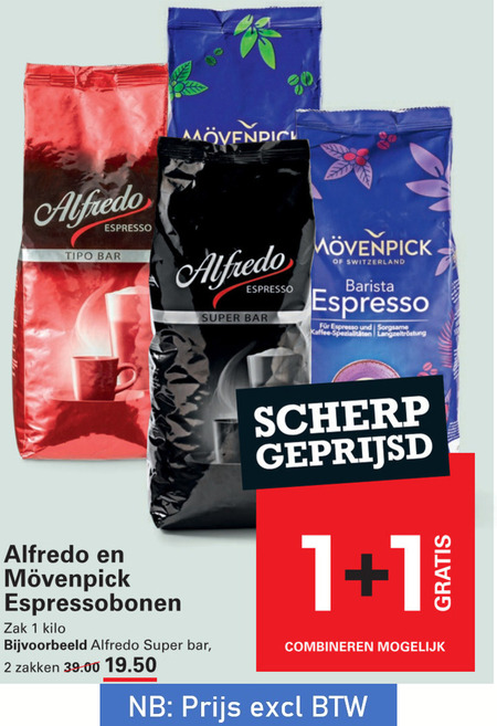Alfredo   koffiebonen folder aanbieding bij  Sligro - details