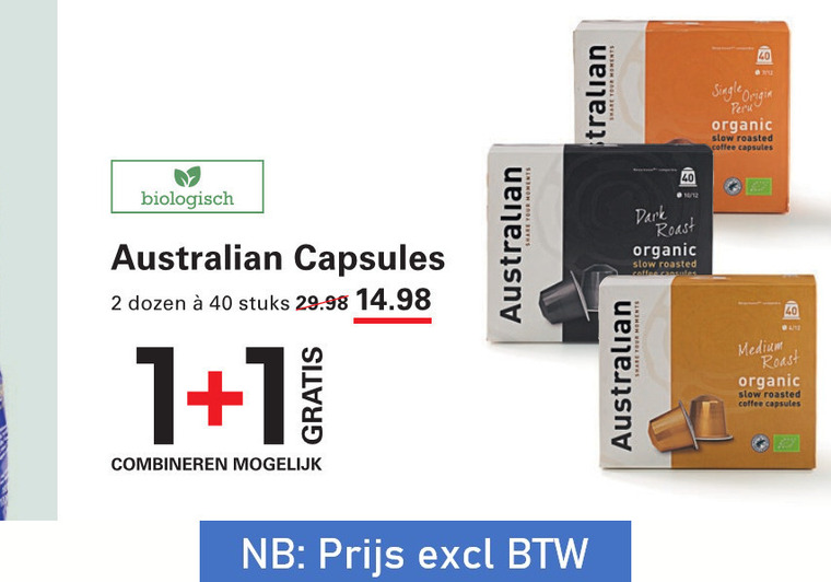Australian   koffiecups folder aanbieding bij  Sligro - details