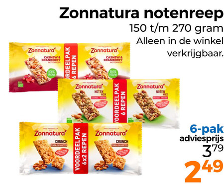 Zonnatura   mueslireep folder aanbieding bij  Trekpleister - details