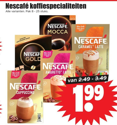 Nescafe   oploskoffie folder aanbieding bij  Dirk - details