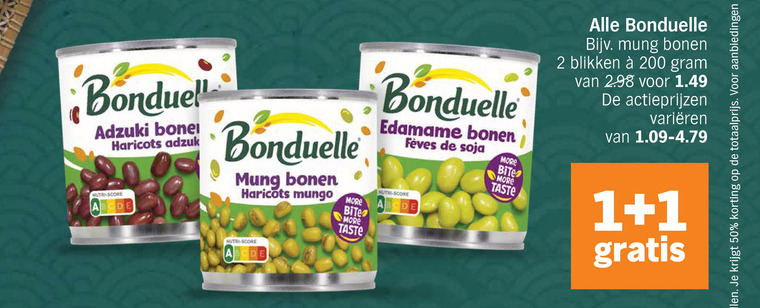 Bonduelle   groenteconserven folder aanbieding bij  Albert Heijn - details
