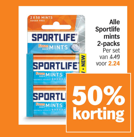 Sportlife   kauwgom folder aanbieding bij  Albert Heijn - details