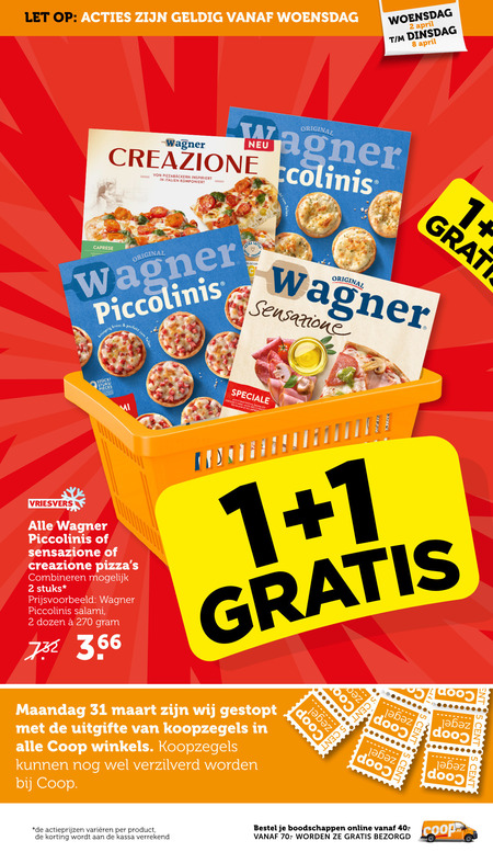 Wagner   diepvriespizza folder aanbieding bij  Coop - details