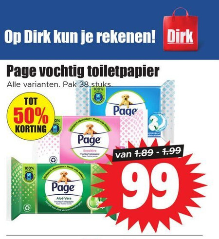 Page   vochtig toiletpapier folder aanbieding bij  Dirk - details