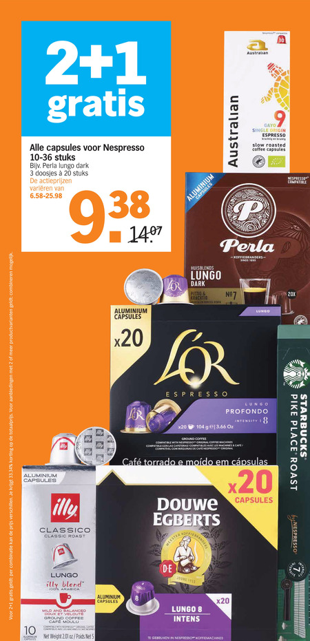 Perla   koffiecups folder aanbieding bij  Albert Heijn - details