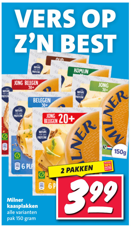 Milner   kaasplakken folder aanbieding bij  Nettorama - details