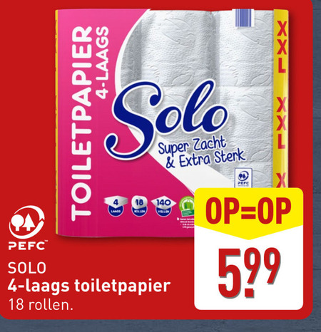 Solo   toiletpapier folder aanbieding bij  Aldi - details