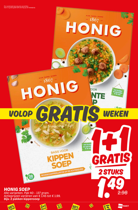 Honig   soep folder aanbieding bij  Dekamarkt - details