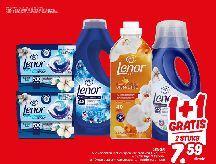 Lenor   wasverzachter, wasmiddel folder aanbieding bij  Dekamarkt - details