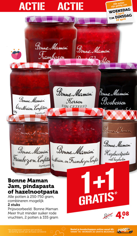 Bonne Maman   jam, hazelnootpasta folder aanbieding bij  Coop - details
