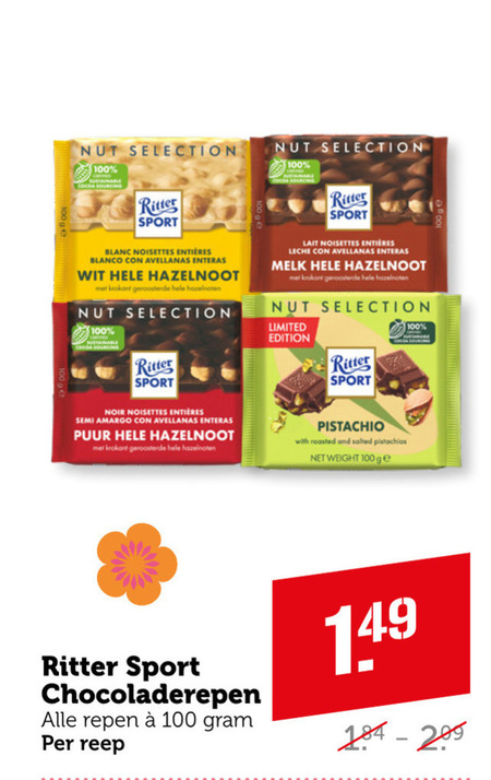 Ritter Sport   chocolade folder aanbieding bij  Coop - details