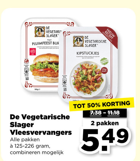 De vegetarische Slager   vegetarisch folder aanbieding bij  Plus - details