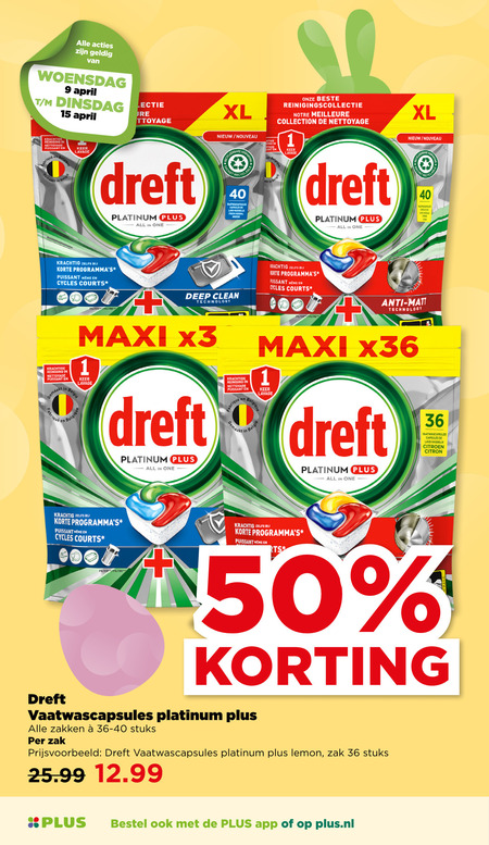 Dreft   vaatwasmiddel folder aanbieding bij  Plus - details
