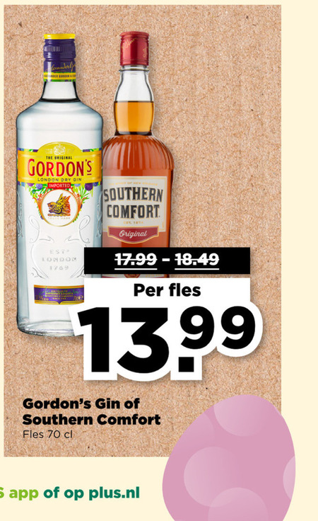 Gordons   bourbon, gin folder aanbieding bij  Plus - details