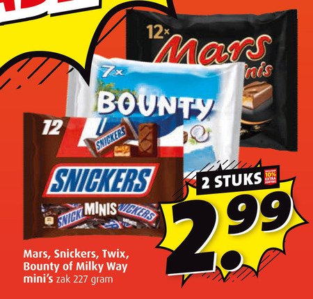 Twix   mini chocoladerepen folder aanbieding bij  Boni - details