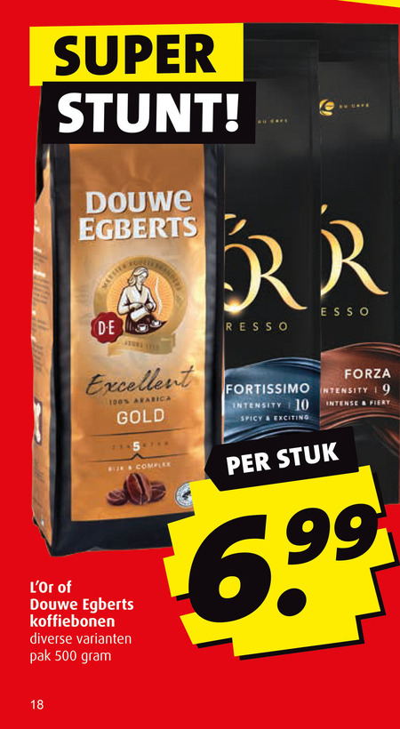 Douwe Egberts   koffiebonen folder aanbieding bij  Boni - details
