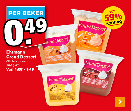 Ehrmann   toetje folder aanbieding bij  Hoogvliet - details