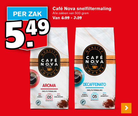 Cafe Nova   koffie folder aanbieding bij  Hoogvliet - details