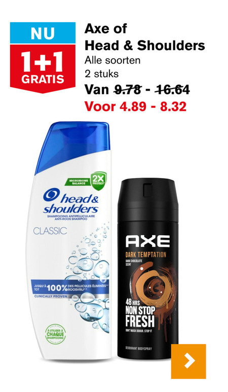 Axe   deodorant, douchegel folder aanbieding bij  Hoogvliet - details