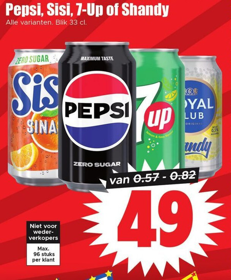 Pepsi   frisdrank, cola folder aanbieding bij  Dirk - details