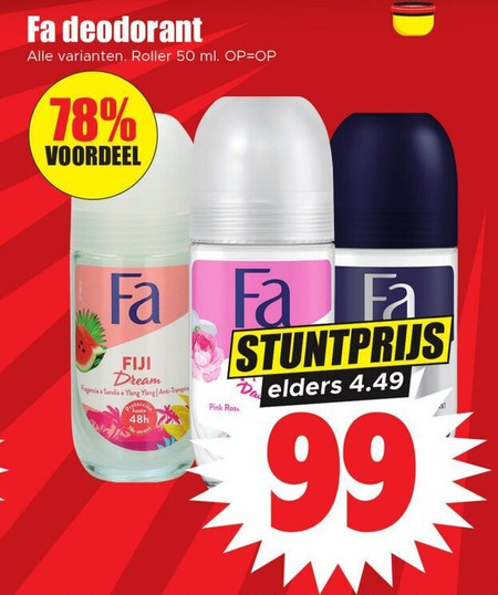 Fa   deodorant folder aanbieding bij  Dirk - details