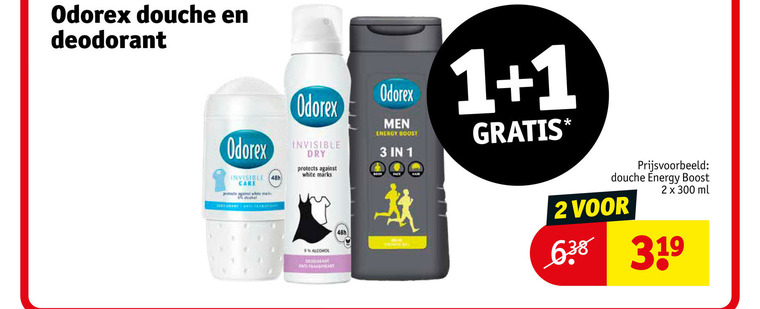 Odorex   douchegel, deodorant folder aanbieding bij  Kruidvat - details