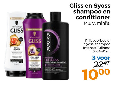 Syoss   shampoo, conditioner folder aanbieding bij  Trekpleister - details