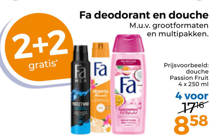 Fa   douchegel, deodorant folder aanbieding bij  Trekpleister - details