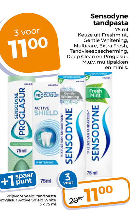 Sensodyne   tandpasta folder aanbieding bij  Trekpleister - details
