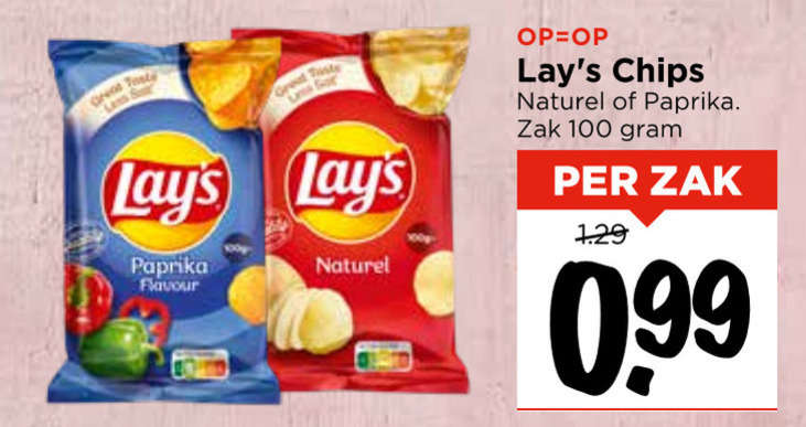 Lays   chips folder aanbieding bij  Vomar - details