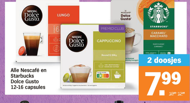 Nescafe   dolce gusto capsules folder aanbieding bij  Albert Heijn - details
