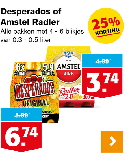 Amstel   radler bier, speciaalbier folder aanbieding bij  Hoogvliet - details
