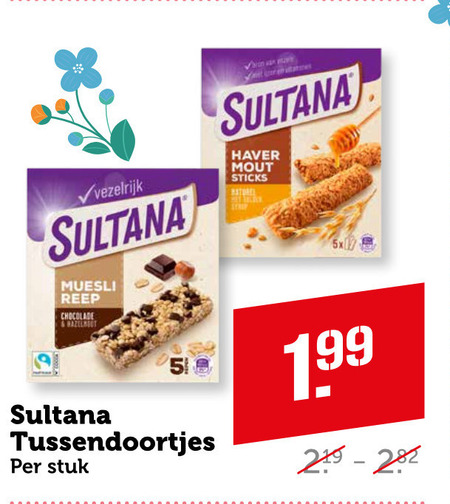 Sultana   mueslireep folder aanbieding bij  Coop - details