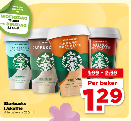 Starbucks   ijskoffie folder aanbieding bij  Plus - details