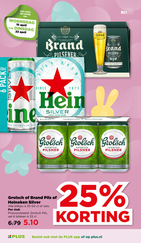 Grolsch   blikje bier folder aanbieding bij  Plus - details