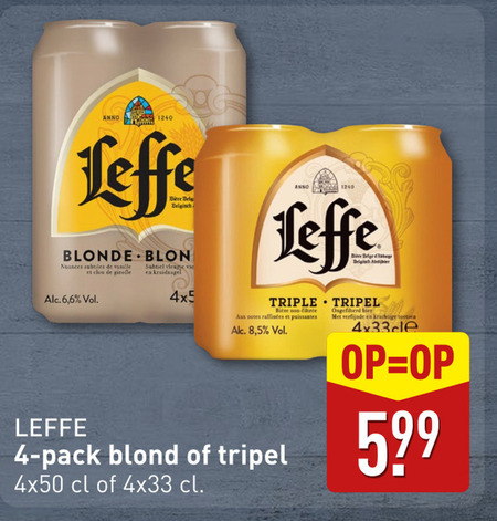 Leffe   blikje bier, speciaalbier folder aanbieding bij  Aldi - details