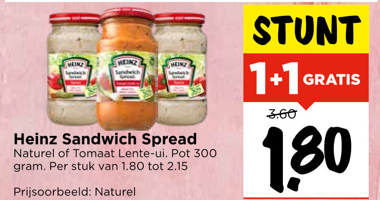Heinz   sandwich spread folder aanbieding bij  Vomar - details