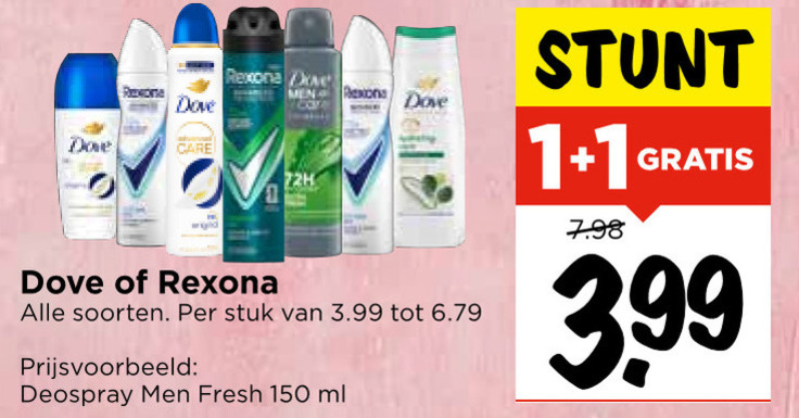 Rexona   deodorant, douchegel folder aanbieding bij  Vomar - details