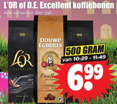 Douwe Egberts   koffiebonen folder aanbieding bij  Dirk - details