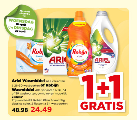 Robijn   wasmiddel folder aanbieding bij  Plus - details