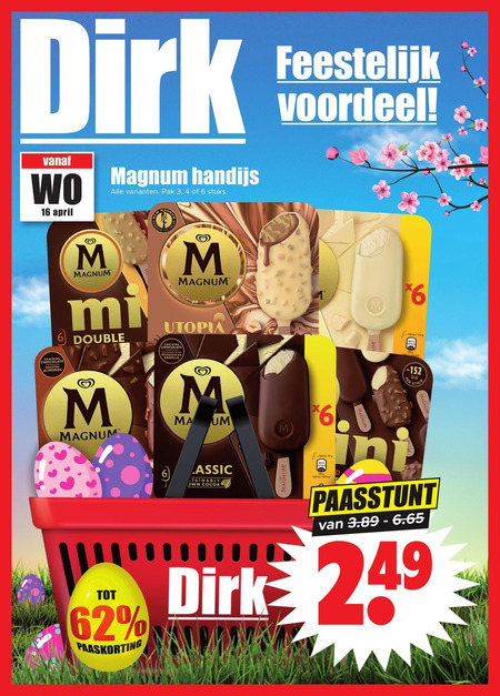 Magnum   ijslollies folder aanbieding bij  Dirk - details
