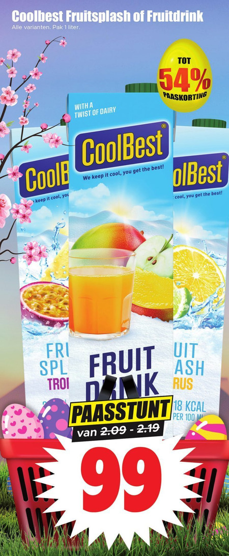 Coolbest   vruchtensap folder aanbieding bij  Dirk - details