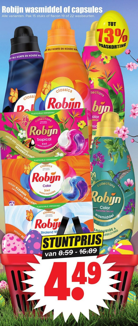 Robijn   wasmiddel folder aanbieding bij  Dirk - details