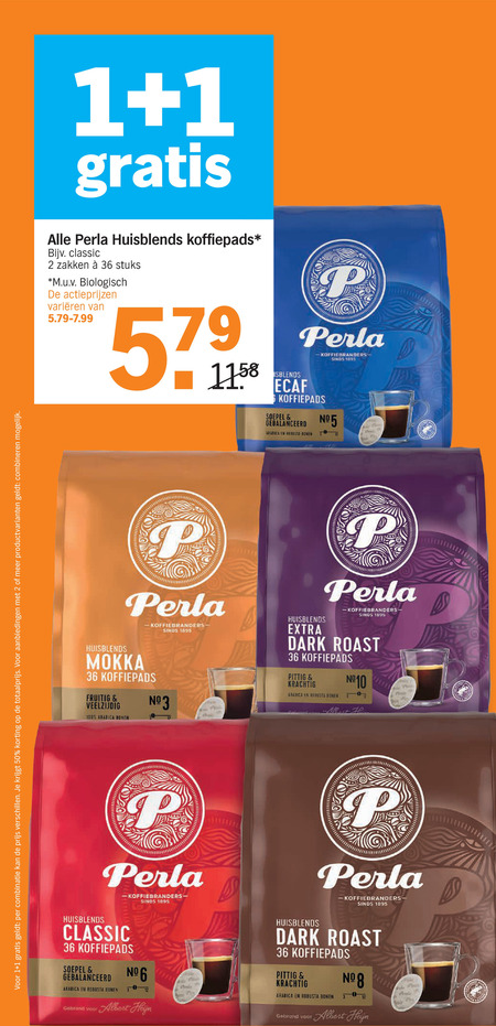 Perla   koffiepad folder aanbieding bij  Albert&nbsp;Heijn - details