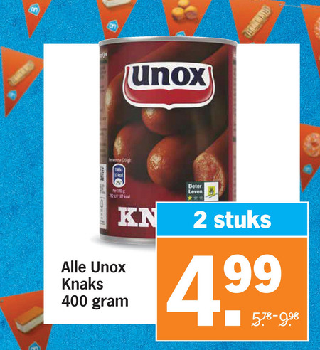 Unox   knakworst folder aanbieding bij  Albert Heijn - details