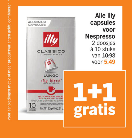Illy   koffiecups folder aanbieding bij  Albert&nbsp;Heijn - details