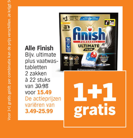 Finish   vaatwasmiddel folder aanbieding bij  Albert Heijn - details