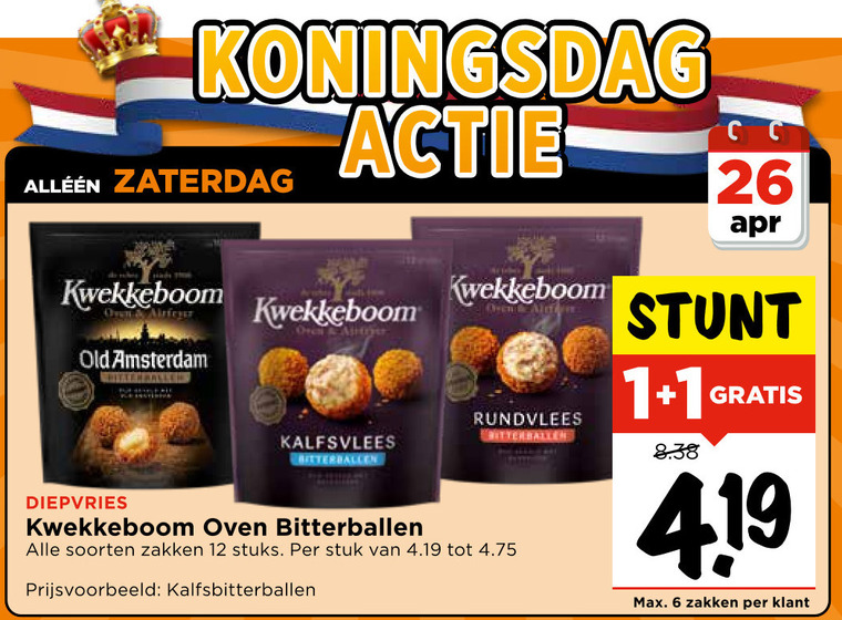 Kwekkeboom   bitterballen folder aanbieding bij  Vomar - details
