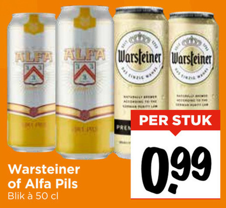 Warsteiner   blikje bier folder aanbieding bij  Vomar - details